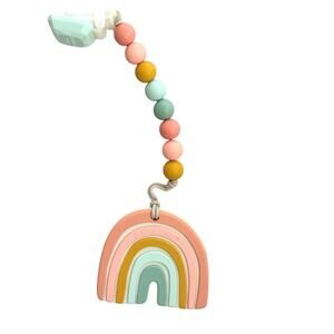 Loulou Lollipop Silicone Teether GEM Set Patel Rainbow Baby Pacifier Clip